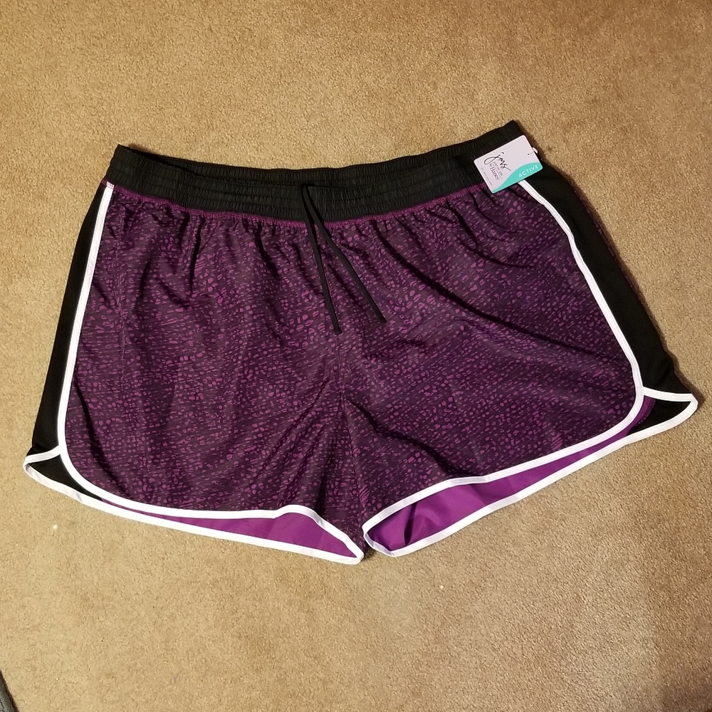 NWT Purple Active Shorts by Just My Size, 4x/26/28